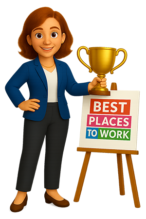 Cadence presenting best place to work trophy.